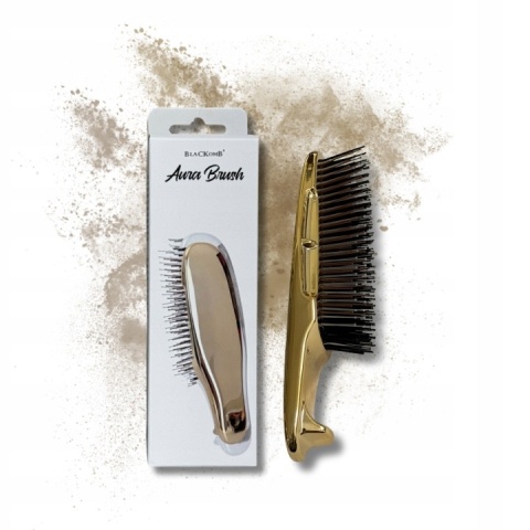 BLACKOMB Szczotka trychologiczna do masażu skóry głowy Aura Brush Złota - DS380