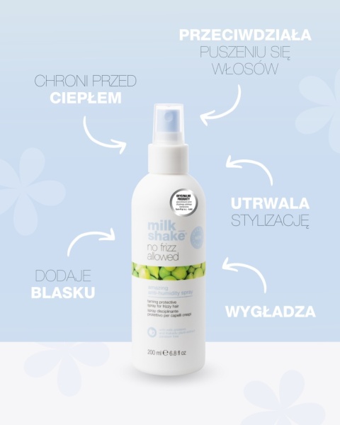 MILK SHAKE NO FRIZZ allowed Zestaw wygładzający - SZAMPON 300ML, ODŻYWKA 300 ML AMAZING SPRAY 200ML