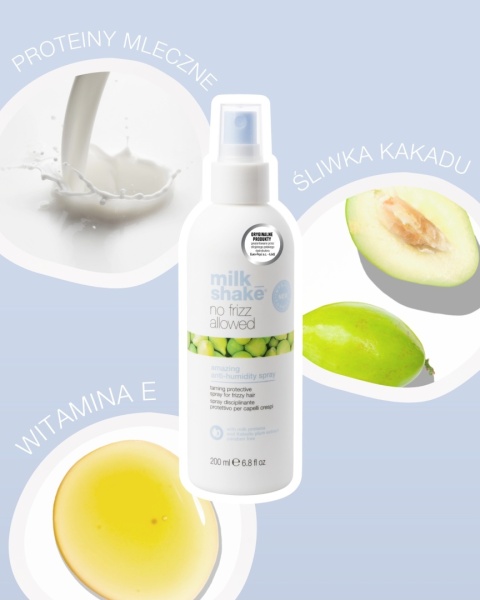 MILK SHAKE NO FRIZZ allowed Zestaw wygładzający - SZAMPON 300ML, ODŻYWKA 300 ML AMAZING SPRAY 200ML