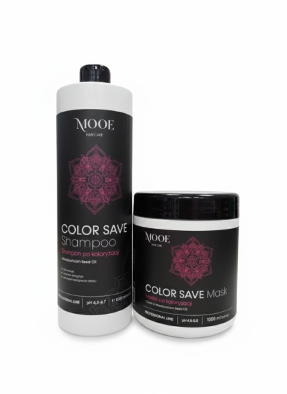 MOOE Zestaw HAIR CARE COLOR SAVE do włosów farbowanych SZAMPON 1000ML+ MASKA 1000ML