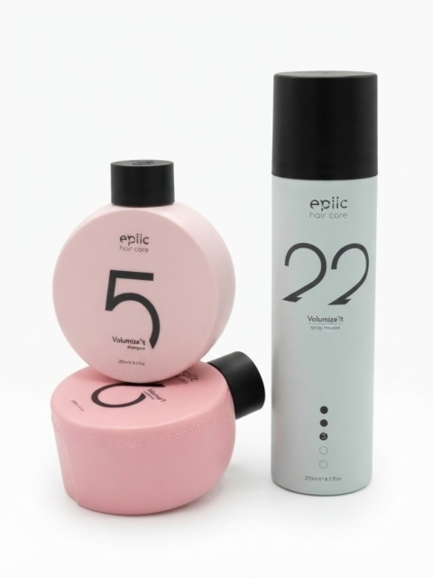 Epiic Volume Zestaw do pielęgnacji włosów zwiększający objętość - Szampon, Odżywka, Spray Mousse
