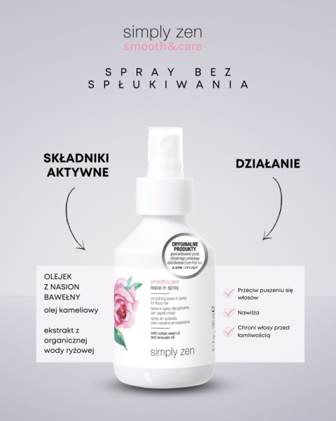 SIMPLY ZEN SMOOTH&CARE LEAVE IN SPRAY 150ML